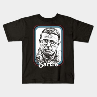 Jean Paul Sartre - Retro Style Fan Design Kids T-Shirt